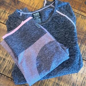 Victoria's Secret PINK Heather Gray & Light Pink Seamless Crop Top